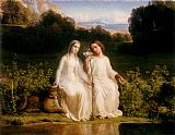 Anne-francois-louis Janmot Canvas Paintings - Le Poeme de l'ame - Virginitas